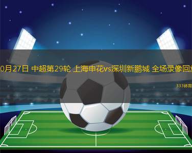 10月27日 中超第29輪 上海申花vs深圳新鵬城 全場(chǎng)錄像回放
