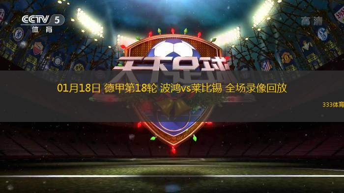 01月18日 德甲第18輪 波鴻vs萊比錫 全場錄像回放